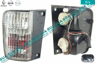 Фонарь клыка бампера задний левый до 2007 ( под цоколь )   