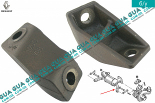 Кронштейн крепления катализатора ( выхлопной трубы ) Renault / РЕНО LAGUNA II / ЛАГУНА 2 2.2DCI (2188 куб.см.),