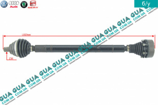 Полуось правая Z36 ( привод в сборе с шрусами )   