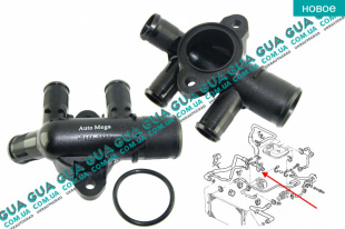 Фланец системы охлаждения ( тройник )   