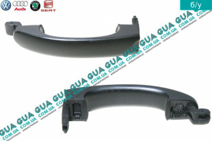  Ручка передней левой двери наружная VW / ВОЛЬКС ВАГЕН TRANSPORTER V 2003- / ТРАНСПОРТЕР 5 03- 2.0TDI (1968 куб.см.)