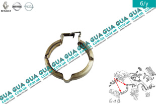 Хомут / фиксатор зажим трубки рециркуляции отработанных газов ЕГР / EGR  D35.8 Renault / РЕНО CLIO II / КЛИО 2 1.9DTI (1870 куб.см.)