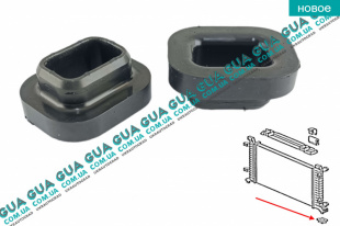 Кронштейн / подушка крепления основного радиатора ( снизу )   