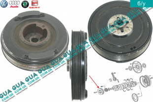 Шкив коленвала демпферный 6 ручейков ( Шкив коленчатого вала )   