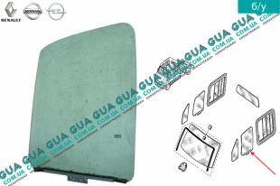 Стекло двери передней левой Renault / РЕНО MASCOTT 2004-2010 / МАСКОТ 04-10 3.0TDI (2953 куб.см.)