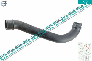 Патрубок / трубка интеркулера ( от интеркулера к турбине ) Volvo / ВОЛЬВО S40 2000-2003 1.9DI (1870 куб.см.)