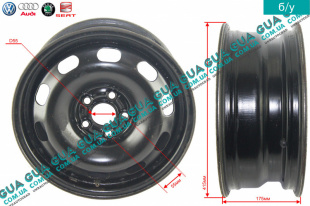 Диск колесный R15 6Jx15H2 ET38 металлический ( стальной / железный )   
