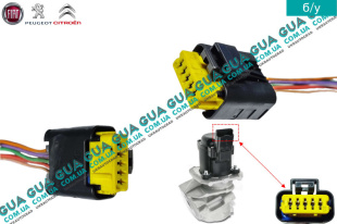 Фишка / разъем с проводами клапана EGR / ЕГР / рециркуляции выхлопных газов ( 5 контактов )   