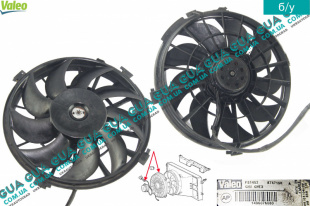 Вентилятор основного радиатора с моторчиком D383 9 лопастей   