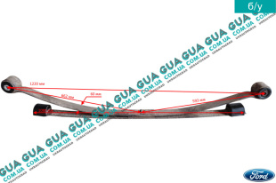 Рессора задняя ( 2 листа ) метал 662/593 60мм Ford / ФОРД CONNECT 2002-2013 / КОННЕКТ 02-13 1.6TDCI (1560 куб. см.)
