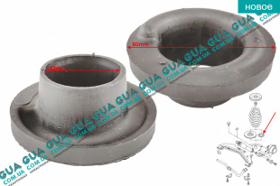 Опорная подушка задней пружины нижняя ( проставка / прокладка ) усиленная 1 шт   