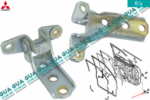 Петля нижняя левой передней / задней двери ( верхняя передней правой двери ) Mitsubishi / МИТСУБИСИ PAJERO III 2000-2006 / ПАДЖЕРО 3 00-06 3.2DI-D (3200 куб.см.)