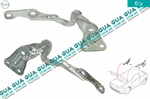 Петля капота правая Opel / ОПЕЛЬ ASTRA G 1998-2005 / АСТРА Ж 98-05 1.6 ( 1598 куб.см. )