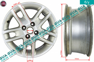 Диск колесный легкосплавный R15 6JX15 ET37 ( титановый )   