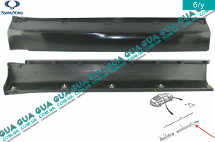 Молдинг / накладка порога передняя правая ( наружная ) SsangYong / САНГЙОНГ KYRON 2.0XDI (1998 куб.см.)