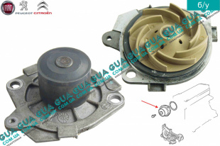 Водяной насос ( помпа ) Fiat / ФИАТ BRAVO I 1996-2001 / БРАВО 1 1.9JTD (1910 куб.см.)