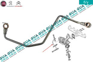 Трубка подачи масла на турбину Ford / ФОРД FIESTA VI 2008-2017 / ФИЕСТА 4 1.6TDCI (1560 куб.см.)