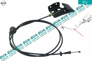 Трос открытия капота L 1950 мм Nissan / НИССАН ALMERA N16 / АЛЬМЭРА Н16 2.2 DCI ( 2184 куб.см.)