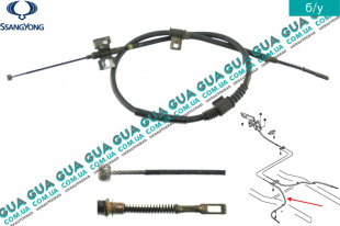 Трос ручного тормоза задний левый ( L 1430 мм ) SsangYong / САНГЙОНГ KYRON 2.0XDI (1998 куб.см.)