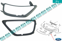 Накладка декоративная / молдинг левой противотуманной фары ( панель / рамка ) Ford / ФОРД FOCUS I 1998-2004 / ФОКУС 1 98-04 1.8TDCI (1753 куб. см.)