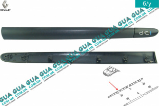 Молдинг передней правой двери ( листва, накладка декоративная ) хэтчбек Renault / РЕНО CLIO II / КЛИО 2 1.9DTI (1870 куб.см.)