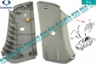 Внутренняя обшивка (молдинг ) накладка стойки задней правой SsangYong / САНГЙОНГ KYRON 2.0XDI (1998 куб.см.)