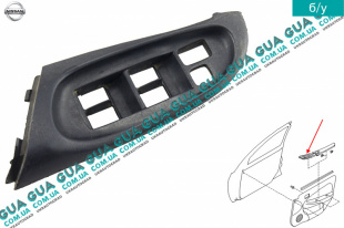 Накладка передней левой ручки двери внутренняя ( корпус кнопок стеклоподъемника )   