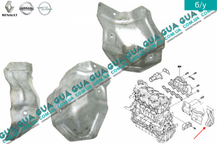 Термозащита выпускного коллектора ( термозащитный экран ) Renault / РЕНО MASCOTT 2004-2010 / МАСКОТ 04-10 3.0TDI (2953 куб.см.)