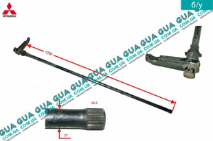 Торсион левый передний L=1290, D=27 ( 39 зуб ) Mitsubishi / МИТСУБИСИ PAJERO SPORT 98- / ПАДЖЕРО СПОРТ 98- 2.5TD 4WD (2477 куб.см.)