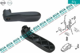 Внутренняя ручка открытия замка задней левой / правой двери   