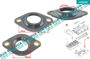 Прокладка / сальник / уплотнительное кольцо форсунки ( клапанной крышки ( верхняя ) ) 1шт Opel / ОПЕЛЬ CORSA C 2000-2009 / КОРСА С 00-09 1.7DTI V16 (1686 куб. см.)