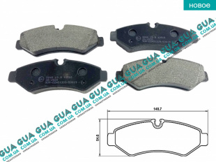 Тормозные колодки задние ( brembo ) W907-910 Mercedes / МЕРСЕДЕС SPRINTER 2018- / СПРИНТЕР 18- 3.0 CDI (2987куб.см.)