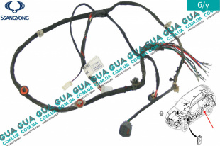 Электропроводка ( жгут проводов ) задней левой двери SsangYong / САНГЙОНГ KYRON 2.0XDI (1998 куб.см.)
