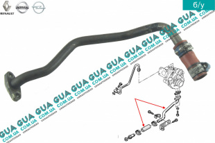 Трубка обратки масла с турбины ( слива масла )   