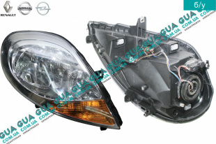 Фара передняя правая (  желтый поворотник 2006 -) Opel / ОПЕЛЬ VIVARO 2000- 2014/ ВИВАРО 00-14 1.9DI (1870 куб. см.)