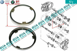 Кольцо синхронизатора внешнее 1-2 передача КПП 5-ти ступенчатой ( механической коробки переключения передач )   