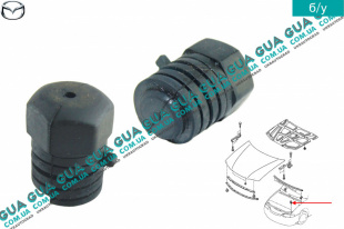 Демпфер / ограничитель капота / отбойник / подушка 1шт. Mazda / МАЗДА 323 F 1998-2004 1.5 16V (1498 куб.см. )