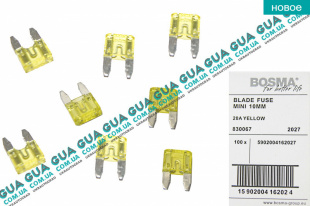 Предохранитель MINI 10mm 20A YELLOW ( упаковка 100шт ) Volvo / ВОЛЬВО 850 KOMBI 2.0Turbo (1984 куб. см.)