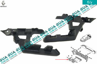 Кронштейн крепления заднего бампера правый ( лифтбек ) 1шт. Renault / РЕНО LAGUNA II / ЛАГУНА 2 2.2DCI (2188 куб.см.),