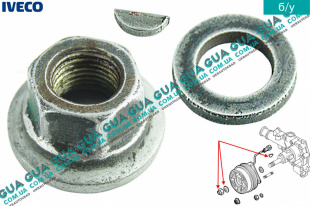 Гайка крепления электромуфты ( водяной помпы ) М14х1,5 левая резьба   