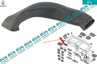 Воздуховод отопителя / печки салона торпеды левый   