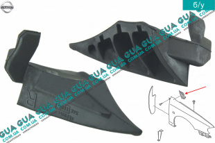 Накладка / уплотнитель правого крыла Nissan / НИССАН ALMERA N16 / АЛЬМЭРА Н16 2.2 DCI ( 2184 куб.см.)