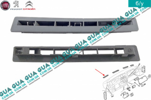 Декоративная накладка торпеды левая ( обдув ветрового стекла )   