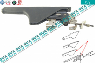 Рычаг ручного тормоза ( ручка ручника ) Seat / СЕАТ TOLEDO II 1999-2006 1.4 16V (1390 куб.см.)