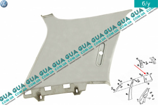 Внутренняя обшивка ( молдинг ) накладка левой задней стойки ( верхняя часть )   