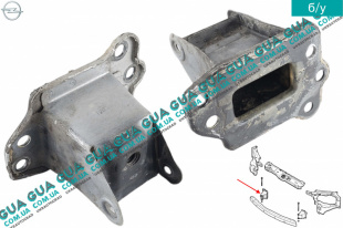 Кронштейн усилителя переднего бампера правый Opel / ОПЕЛЬ CORSA C 2000-2009 / КОРСА С 00-09 1.7DTI V16 (1686 куб. см.)