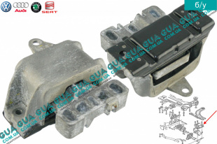 Подушка ( опора ) КПП левая Seat / СЕАТ TOLEDO II 1999-2006 2.3 V5 20V (2324 куб.см.)