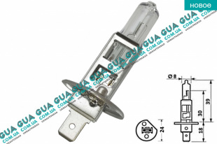 Лампа / лампочка H1 12V 55W P14.5s Pure Light  SsangYong / САНГЙОНГ KYRON 2.0XDI (1998 куб.см.)