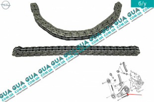 Цепь привода распредвала ( дуплекс ) Opel / ОПЕЛЬ ASTRA G 1998-2005 / АСТРА Ж 98-05 2.2DTI (2172 куб. см.)