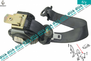 Ремень безопасности инерционный задний левый  с пиропатроном   